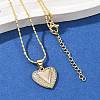 Brass Micro Pave Clear Cubic Zirconia Heart Pendant Necklaces NJEW-Q040-02G-1