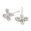 Rack Plating Brass Micro Pave Clear Cubic Zirconia Stud Earrings EJEW-N055-02P-04-RS-2