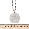 201 Stainless Steel Flat Round with Boy Pendant Box Chain Necklaces for Women Men NJEW-R013-05P-5