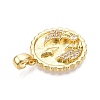 Brass Micro Pave Cubic Zirconia Pendants KK-T070-39G-2