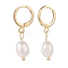 Natural Pearl Dangle Hoop Earrings EJEW-JE04964-4