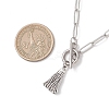 Alloy Tassel Pendant 304 Stainless Steel Paperclip Chain OT Necklaces NJEW-JN05879-3
