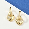 Brass Micro Pave Clear Cubic Zirconia Hoop Earrings EJEW-S275-01G-1
