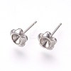 201 Stainless Steel Post Stud Earring Settings STAS-E446-03A-P-1