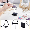Iron & Wood Mineral Display Holder with Square Acrylic Bases ODIS-WH0099-215-3
