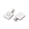 304 Stainless Steel Pave Shell Pendants STAS-G327-01P-Q-2