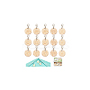 Wood Flat Round with Paw Print Pendant Locking Stitch Markers HJEW-NB00118-7