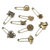 20Pcs 10 Styles Alloy Kilt Pins for Backpack Clothes JEWB-CJ0003-24-8