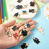 16Pcs 16 Styles Graduation Season Theme Alloy Enamel Pendants ENAM-TA0002-70-7