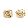 Brass Micro Pave Clear Cubic Zirconia Bead Caps KK-I719-06G-2