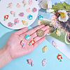 32Pcs 8 Styles Opaque & Transparent Resin Pendants RESI-SZ0001-93-3