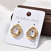 304 Stainless Steel Chunky Oval Studs Earrings for Women EJEW-K306-28G-2