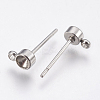 Non-Tarnish 201 Stainless Steel Stud Earring Findings LS-STAS-P196-05-2