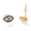 Brass Micro Pave Cubic Zirconia Stud Earrings ZIRC-I044-19B-2
