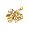 Brass Micro Pave Cubic Zirconia Pendants KK-S510-02G-2