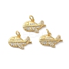 Rack Plating Brass Pave Cubic Zirconia Pendants KK-O142-29G-1