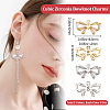 12Pcs 2 Colors Brass with Clear Cubic Zirconia Charms ZIRC-BBC0002-63-2
