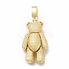 Rack Plating Brass Micro Pave Cubic Zirconia Pendants KK-G456-14G-2