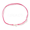 Imitation Pearl White Potato Pendant Adjustable Waxed Cord Necklaces for Women OH8963-8-1
