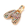Brass Micro Pave Cubic Zirconia Pendants KK-C076-29M-G02-2