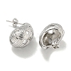 Teardrop Texture Hollow Brass Stud Earrings for Women EJEW-E312-12P-2