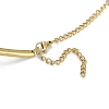 PVD Vacuum Plating 202 Stainless Steel Wire Choker Necklaces with Clasps NJEW-H011-10G-2