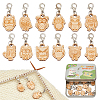 Wood Owl Pendant Locking Stitch Markers HJEW-NB00124-1