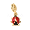 Rack Plating Brass FireBrick Enamel European Dangle Charms KK-P279-39G-1