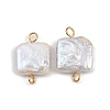 Natural Freshwater Pearl Keshi Pearl Square Connector Charms STAS-D378-10G-1