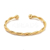 Ion Plating(IP) Twisted 304 Stainless Steel Cuff Bangles for Women BJEW-P331-08G-2