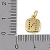 Rack Plating Brass Micro Pave CLear Cubic Zirconia Charms KK-E110-14G-N-3