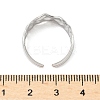 Hammered 304 Stainless Steel Cuff Rings RJEW-S626-04P-3