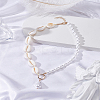 2Pcs Handmade Shell and Faux Pearl Choker Necklace for Women NJEW-LP0001-26-3