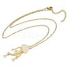 Alloy Crystal Rhinestone with Resin Jellyfish Pendant Necklaces for Women NJEW-A066-03G-4