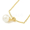 Plastic Imitation Pearl Round Pendant Necklaces NJEW-Z041-05G-2