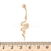 Snake Brass Micro Pave Clear Cubic Zirconia Curved Barbell Belly Rings LS-AJEW-L099-03G-3