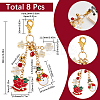 8Pcs Christmas Snowman & Christmas Bell Alloy Enamel Bookmarks Pendant Decoration HJEW-SC0001-82-2