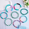 8Pcs 6 Style Synthetic Imperial Jasper & GLass Beaded Stretch Bracelets Set BJEW-SW00086-05-2