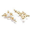 Brass Micro Pave Clear Cubic Zirconia Peg Bails Chandelier Component Links KK-S356-328-NF-3