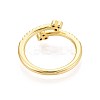 Brass Micro Pave Cubic Zirconia Cuff Rings for Women KK-T071-78G-3
