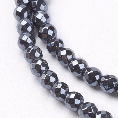 Non-magnetic Synthetic Hematite Beads Strands G-S086-3mm-1