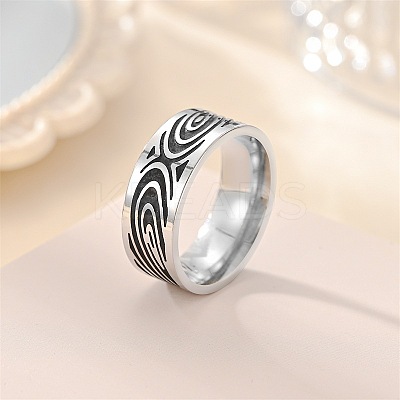 Retro 201 Stainless Steel Enamel Finger Rings for Men FS-WG366A7-10-1