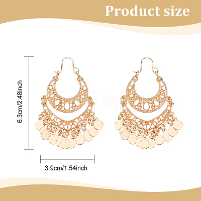 1 Pair Alloy Filligree Teardrop Chandelier Earrings for Women EJEW-AN0001-50-1