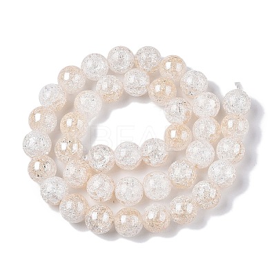 Electroplated Crackle Glass Beads Strands X-EGLA-N014-10mm-02-1