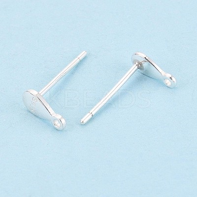 Teardrop 925 Sterling Silver Stud Earring Finddings STER-K174-14S-1