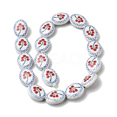 Hand Painted Oval Porcelain Beads PR-CBA03B0-01B-1
