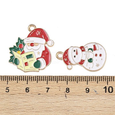 Christmas Alloy Enamel Pendants ENAM-G234-01G-1