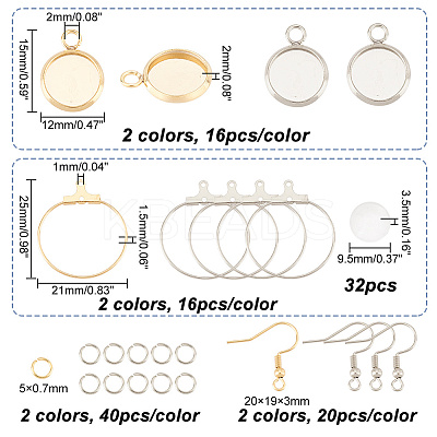 DIY Blank Dome Earring Making Kit DIY-UN0004-79-1
