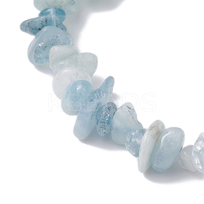 Natural Aquamarine Stretch Bracelets BJEW-JB11147-12-1
