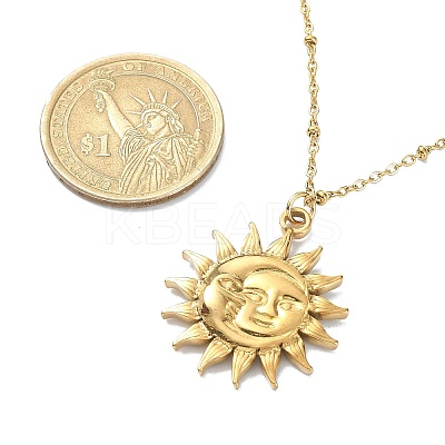 PVD Vacuum Plating 304 Stainless Steel Pendant Necklace for Girl Women NJEW-JN04280-01-1